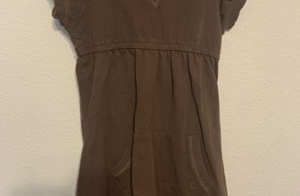 Little Girls Brown Gap Hoodie Short Sleeve Dress Size 8