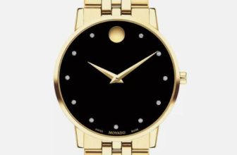 Movado Museum Classic Diamond Dial Gold-Tone Steel Men’s Watch 0607625–40 mm