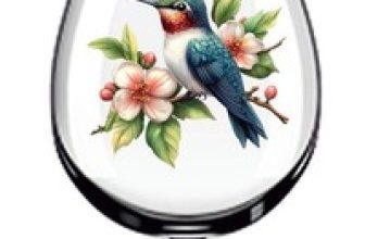 12x Colourful Humming Bird Vinyl Sticker Decal Tumbler Wine Glass Bottle Van Car