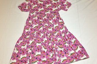 Hanna Andersson Girls Size 8 130cm Pink Unicorn Print Short Sleeve Dress