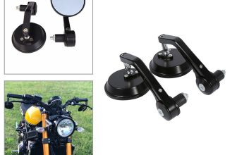 2X 7/8″ Universal Motorcycle Motorbike Handle Bar End Rearview Mirrors Round