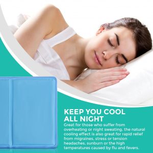 2 x Cool Cooling Gel Pad Pillow Cooling Mat Laptop Cushion Yoga Pet Bed Cold