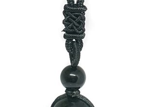 Obsidian Ball Pendant 16mm Real Gemstone Crystal Ball Cord Necklace Jewellery