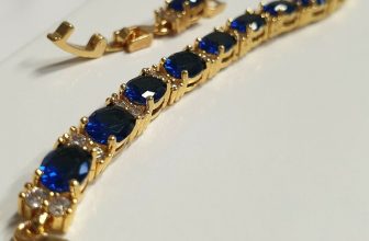 Blue sapphire and created diamond bracelet comes beautifully gift boxed freepost