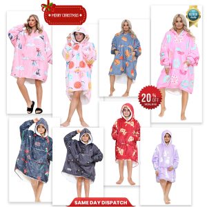 Hoodie Blanket Giant Sherpa Fleece Hooded Sweatshirt Oversized Extra Large Plush