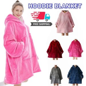 Fleece Hoodie Blanket Oversized Ultra Plush Sherpa Giant Big Hooded Sweatshirt