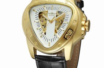 Forsining Triangle Manual Winding Watch Steampunk Leather Mechanical Wristwatch