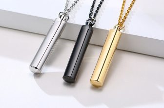 Gold Urn Pendant Necklace Memorial Ashes Stainless Steel Keepsake Ash Jewelry