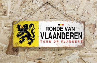 Ronde Van Vlaanderen. Metal Sign Horizontal. Cycling Flanders Classics lion SML