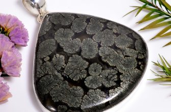 Marcasite Agate Gemstone Vintage Handmade Jewelry.925 Silver Pendant 2″ JT-9546