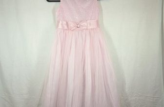 La Princess Girls Dress Size 8 Pink Sequins Bow Tulle Easter Sleeveless