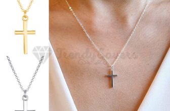 18K Gold Plated Crucifix Cross Pendant Womens Necklace Chain Jewellery Gift UK