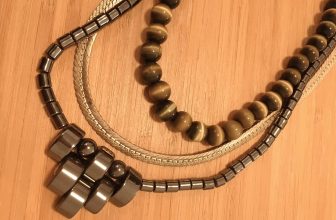 3 x Vintage Short Necklaces Set of Jewellery Grey Stone Green Silver