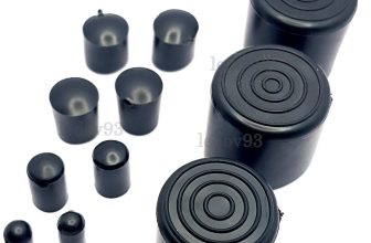 BLACK HEAVY DUTY RUBBER Chair Floor Protector Stool Table Feet Grip Tip End Caps