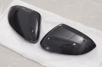 For VW Golf 8 MK8 2020-23 Carbon Color Door Wing Mirror Cover Cap W/ Lane Assist