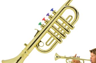 Trumpet Toy Realistic Plastic Trumpet Golden Toddler Musical Instruments Toy