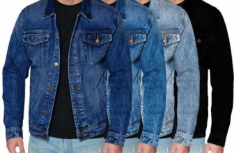 Men’s Red Label Premium Faded Denim Cotton Jean Button Up Slim Fit Jacket