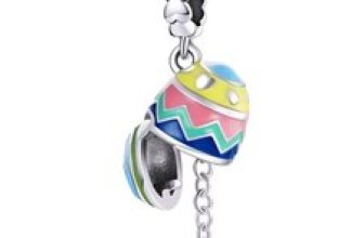 Sterling silver 925 Heart In Easter Egg Charm for bracelets