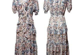 ULLA JOHNSON  Gardenia Delphine Floral Tiered Ruffled Dress Side Zipper Size 2