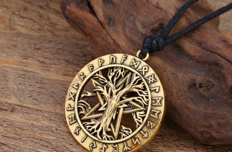 Tree Of Life Pendant Corded Necklace with Nordic Rune Symbols – UK Stock