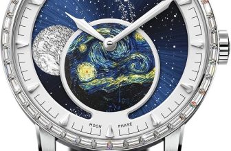 AGELOCER Men’s Diamond Moon Phase Automatic Luxury Watch Gift Gentleman’s Watch