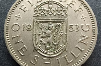 1953 Queen Elizabeth II Shilling British Coin: Scotland