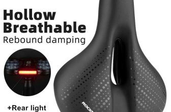ROCKBROS Bike Saddle Cushion with Rear light Comfortable Breathable Hollow Seat