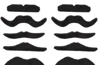 6 or 12 ADULTS NOVELTY FAKE FALSE JOKE FANCY DRESS BLACK SELF ADHESIVE MOUSTACHE