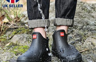 Mens Wellington Rain Boots Garden Outdoor Wellies Boots Short Ankle Shoes Size A