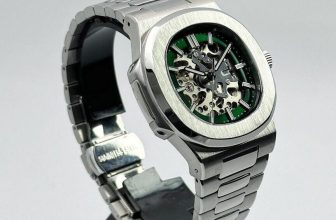 Custom Green Skeleton Watch – 40mm Stainless Steel – Automatic Movement