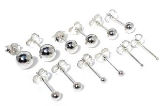 Sterling Silver Ball Stud Earrings Nose Pins 1mm to 10mm Multi Packs