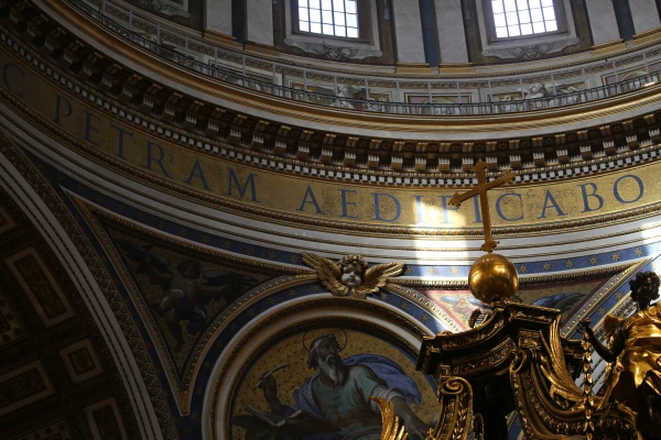 The interior dome of St. Peter's Basilica during Holy Thursday liturgy, April 17, 2025. Zofia Czubak / EWTN News