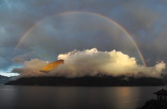 Sunset & Rainbow on Lake Maggiore