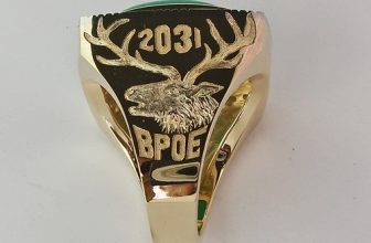 14K Hand Engraved BPOE Elks Ring / 4