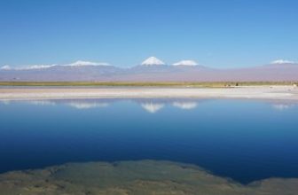 The Stone Lagoon (Laguna Piedra) at 2,400 meters (8,000 ft) above sea level, the Salar de Atacama, the Atacama Desert, San Pedro de Atacama, Chile.