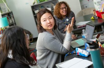 Close-up of female kindergarten teacher