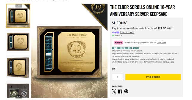 Image for article titled Bethesda Is Selling 2,000 Pieces Of Elder Scrolls Online&#39;s Servers