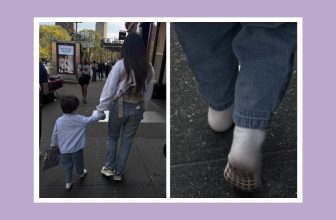 Olivia Munn’s toddler walked a mile in socks—and parents everywhere relate