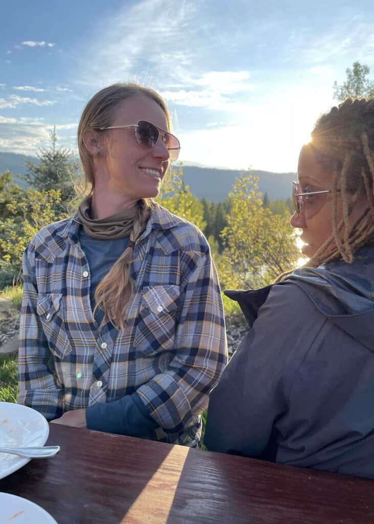 Cecka Parks and Lachelle Cunningham on first turkey hunt in McCall Idaho