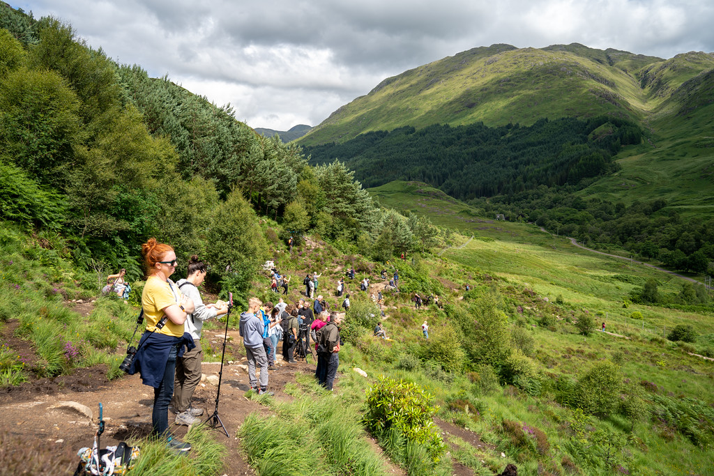 Waiting for the train at the Glenfinnan Viaduct