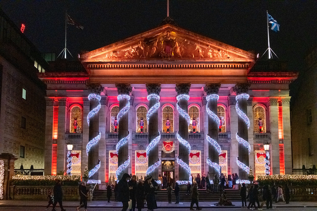 Christmas decor at The Dome in Edinburgh
