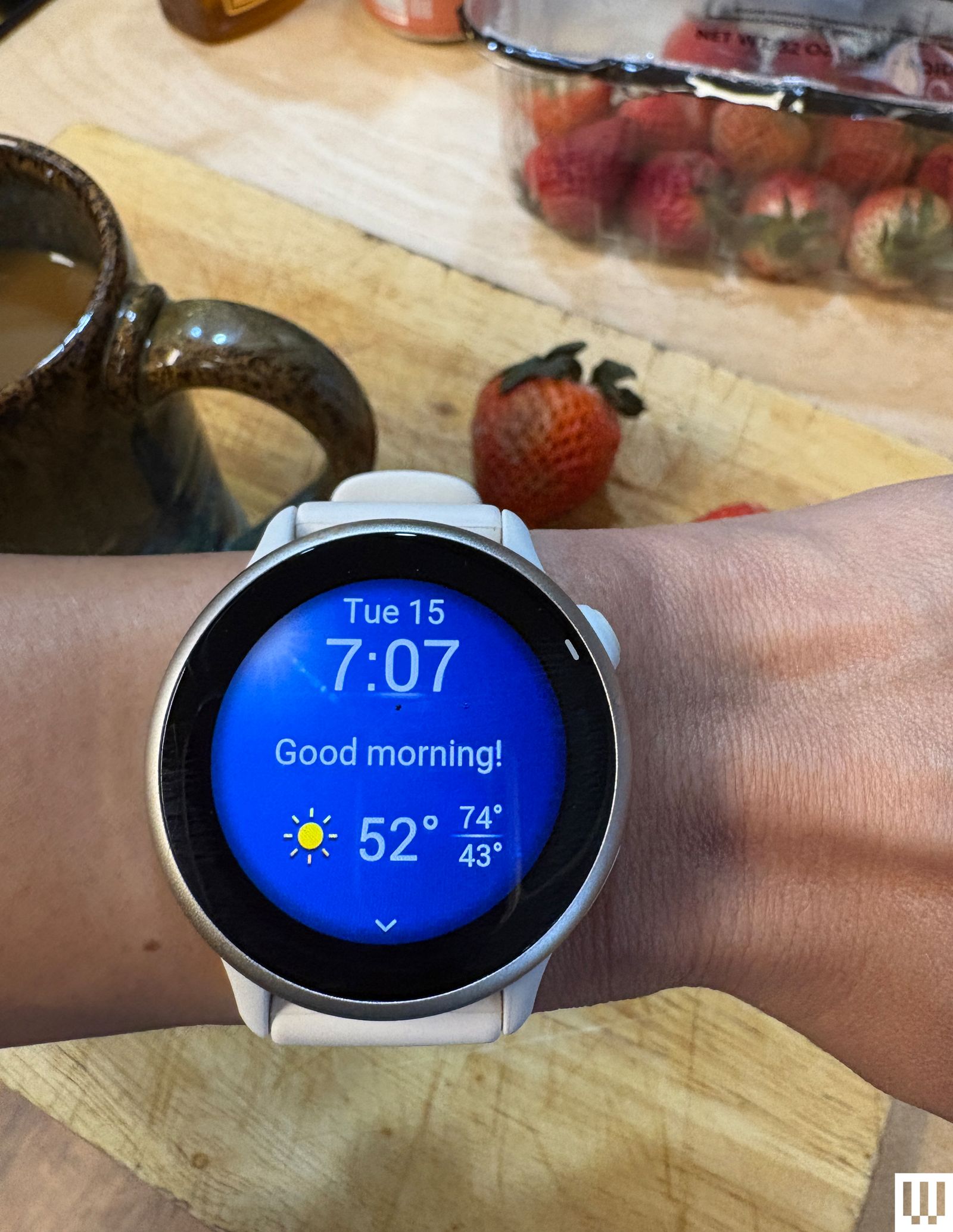 Image may contain Electronics Screen Computer Hardware Hardware Monitor Wristwatch Arm Body Part Person and Baby