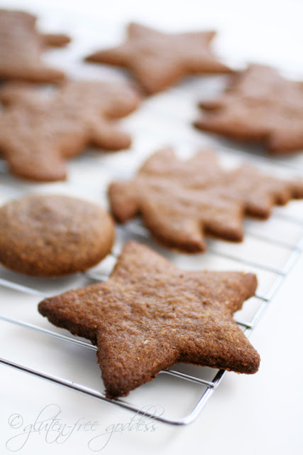 Gluten free ginger cookies cooling on a wire rack