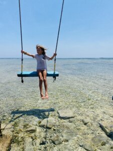 Visiting the Gili's with kids? make sure you stop at all the swings in the sea