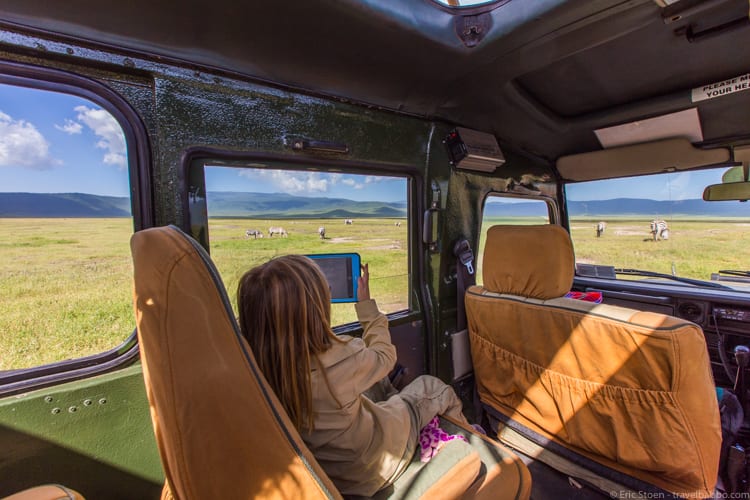 Travel Checklist - Our first day in Africa. The kids were having fun seeing animals. I was stressing about whether I had kept their typhoid vaccines chilled enough during our travels. Get your vaccinations early! 