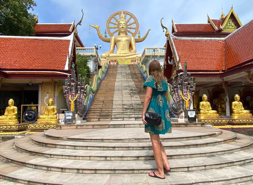 anna at the big buddha in koh samui