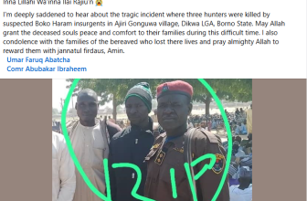 ISWAP terrorists k!ll four hunters in Borno