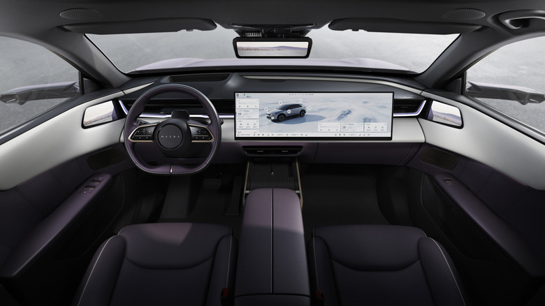 photo of the EZ-60s dash with a giant screen and side view camera displays