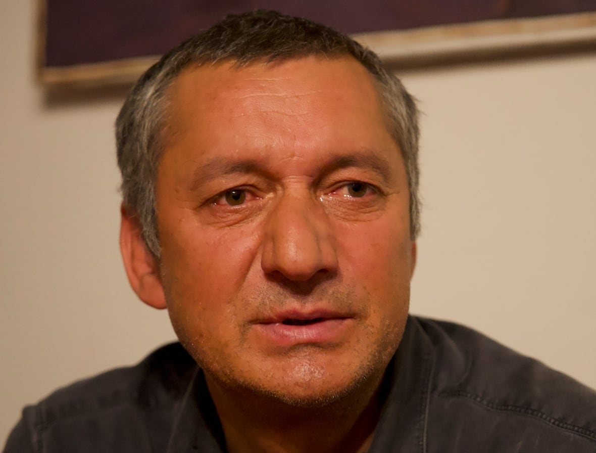 Ciobanu Catalin Nelu, 49, has been living in the shelter near the Vatican for two weeks. After losing his job and separating from his partner, he was left sleeping on the streets. 