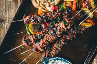 Grilled Lamb Kabobs with Harissa Marinade
